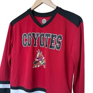 NWT Arizona Coyotes Youth Long Sleeve Jersey Shirt Large 12-14 Red NHL Hockey